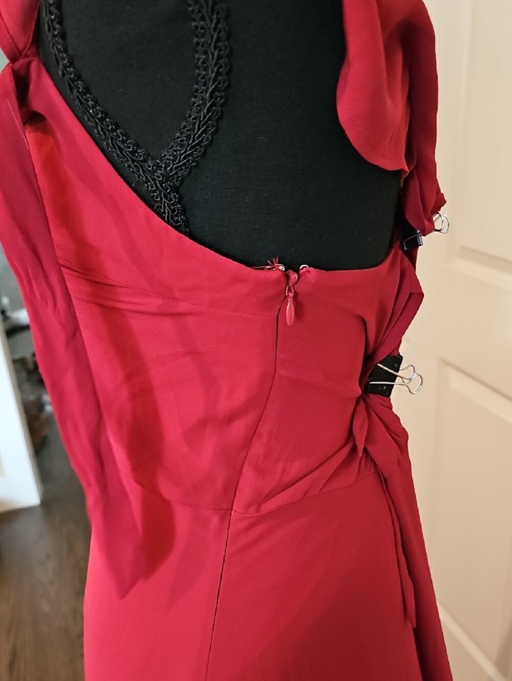 Express Red High-Low Midi Dress - Picture 2 of 7
